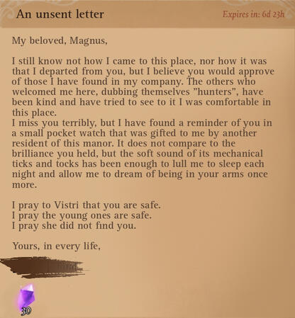 An unsent letter